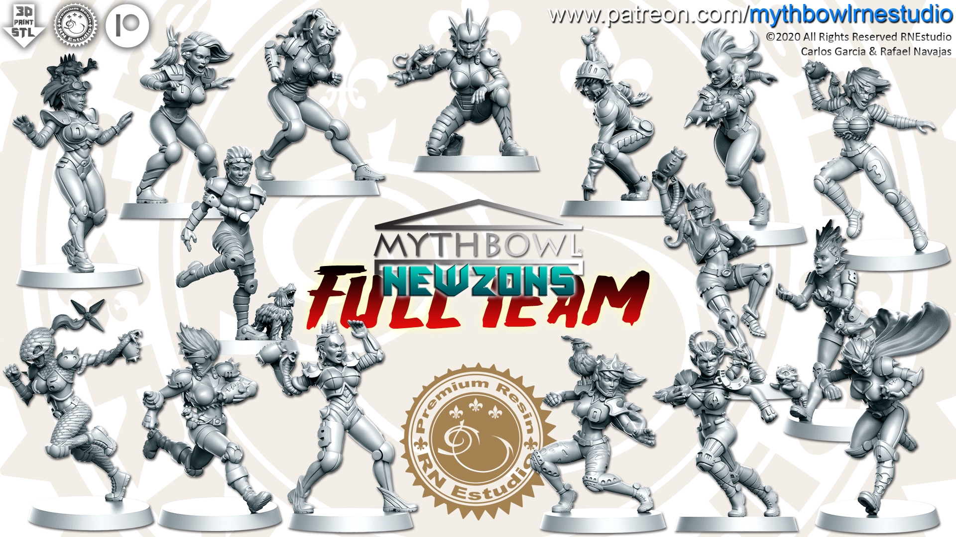 Newzons-Amazonen Team (16 Miniaturen)